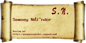 Semsey Nándor névjegykártya