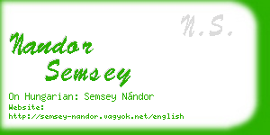 nandor semsey business card
